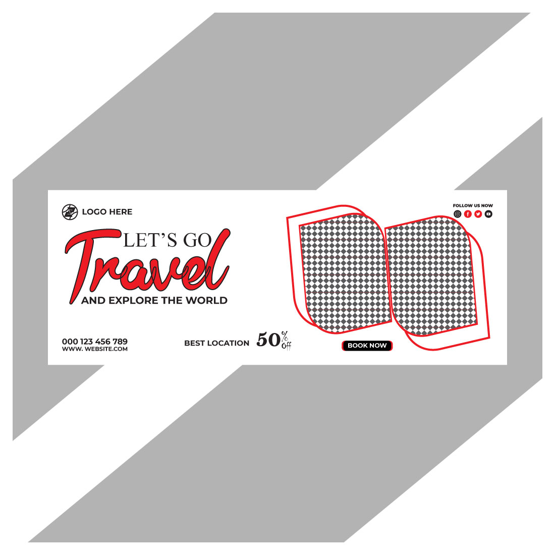 travel and tourism instagram post or social media post template cover image.