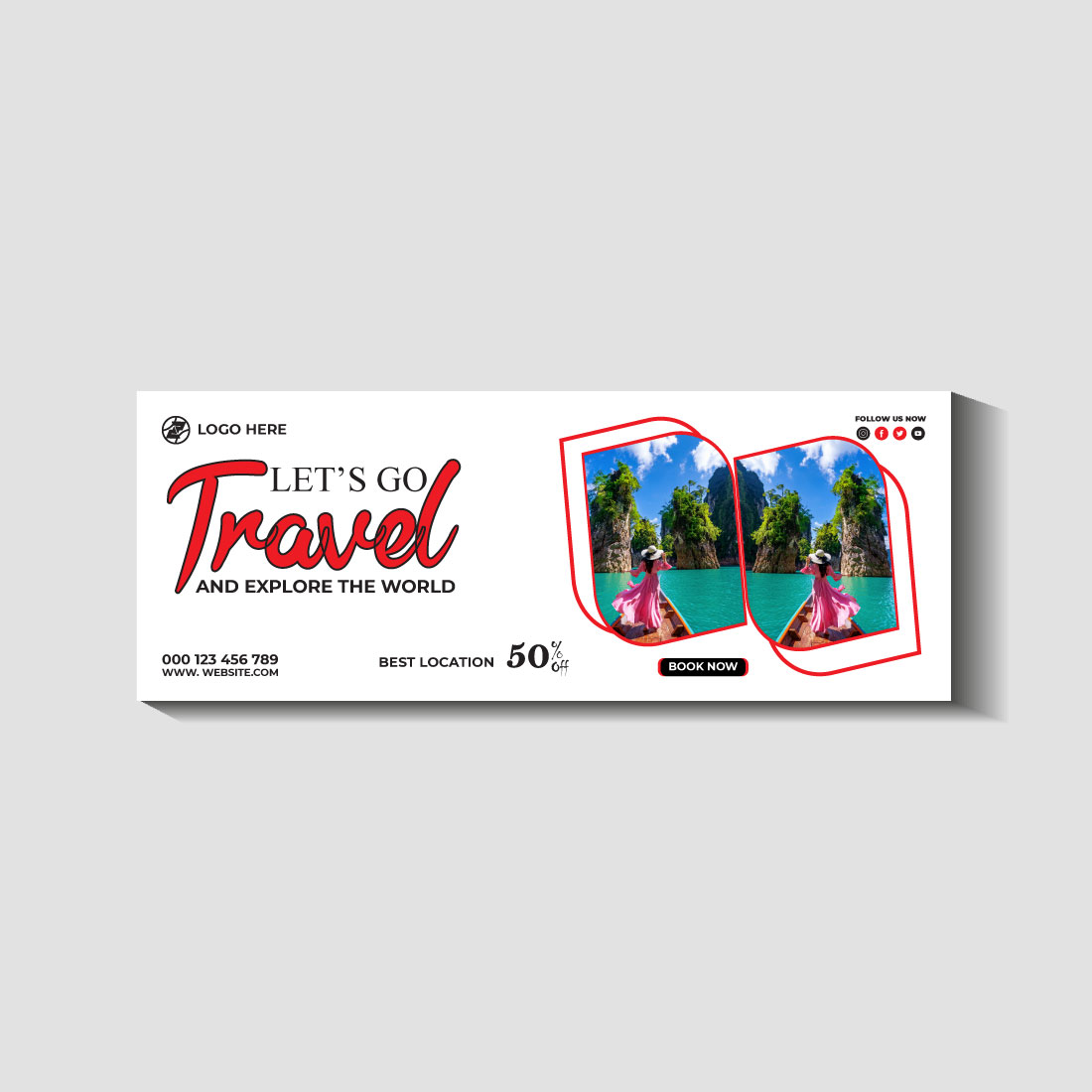 travel and tourism instagram post or social media post template cover image.