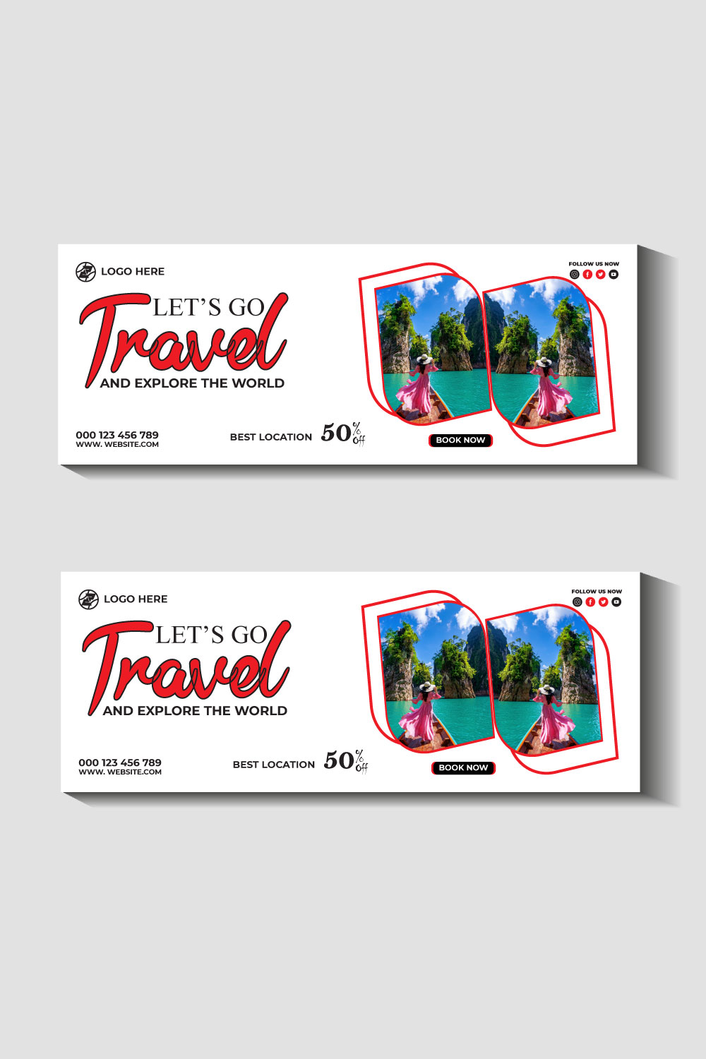 travel and tourism instagram post or social media post template pinterest preview image.