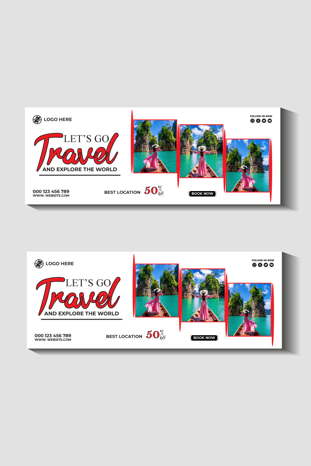 travel and tourism instagram post or social media post template pinterest preview image.