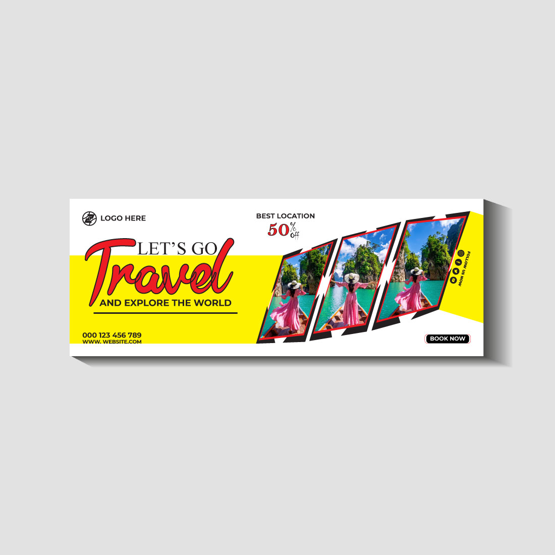 travel and tourism instagram post or social media post template preview image.