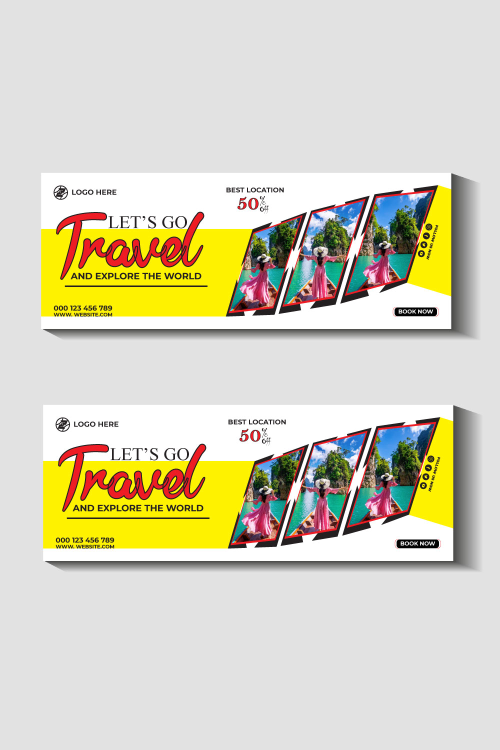 travel and tourism instagram post or social media post template pinterest preview image.