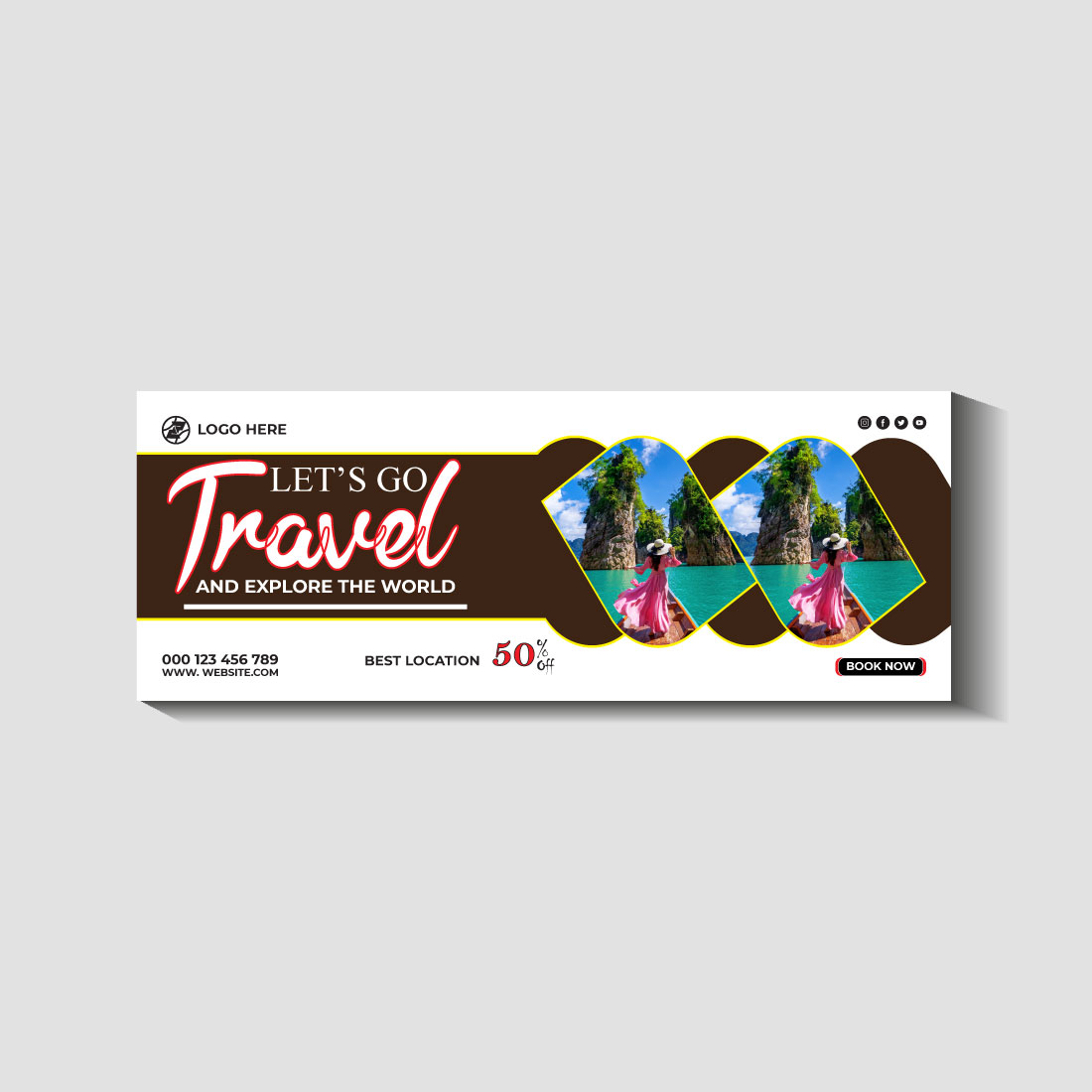 travel and tourism instagram post or social media post template cover image.