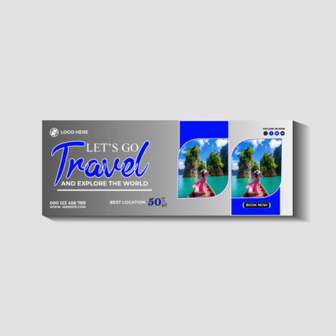 travel and tourism instagram post or social media post template cover image.