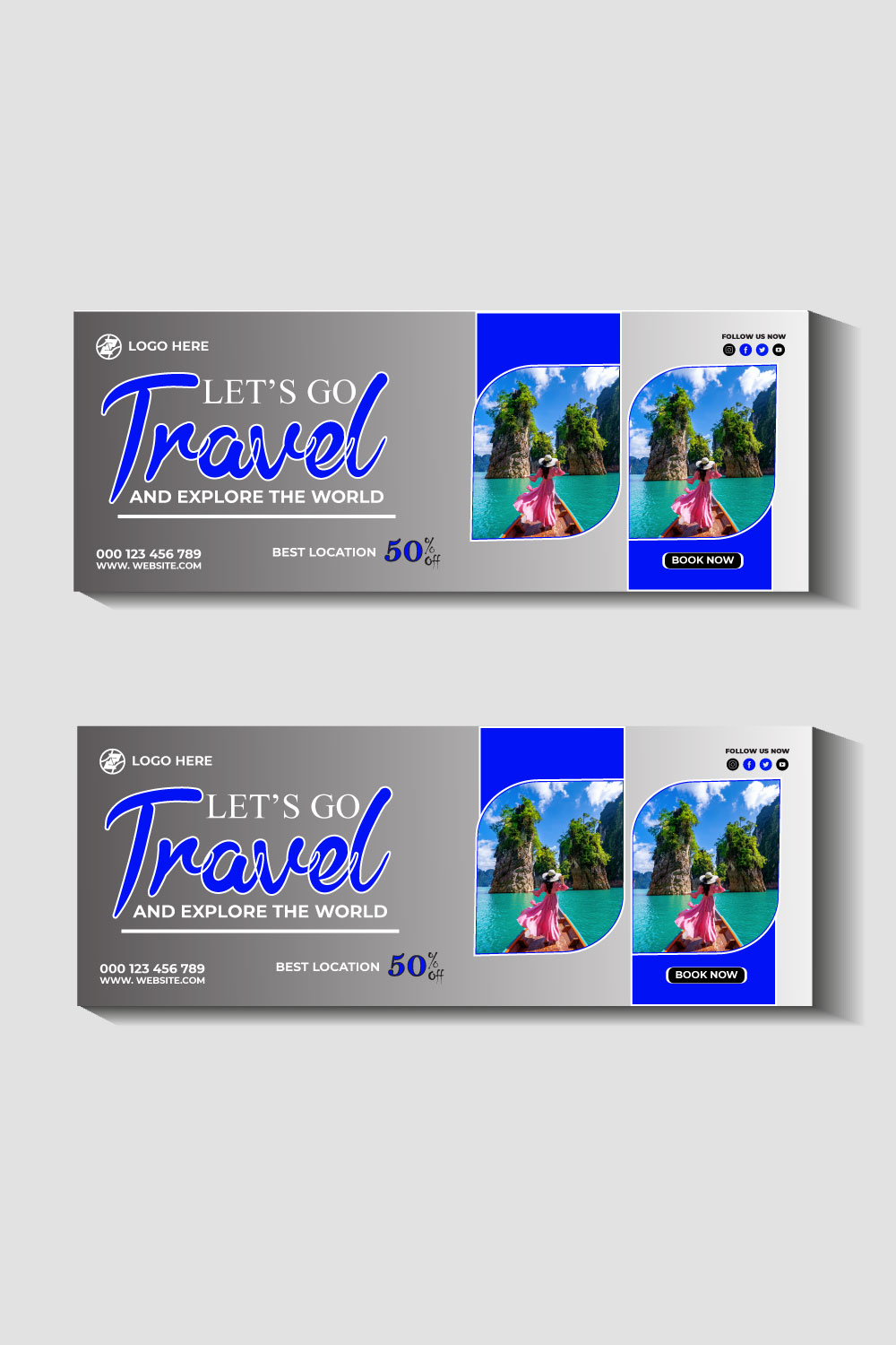 travel and tourism instagram post or social media post template pinterest preview image.