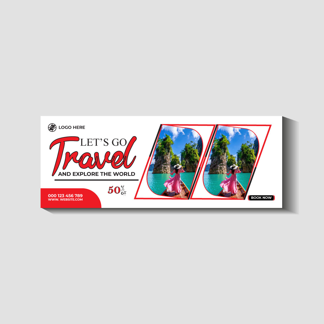 travel and tourism instagram post or social media post template preview image.