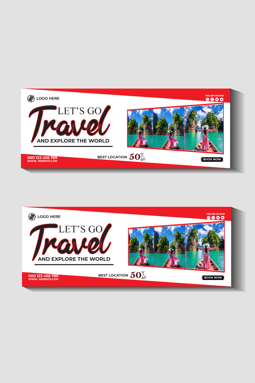 travel and tourism instagram post or social media post template pinterest preview image.