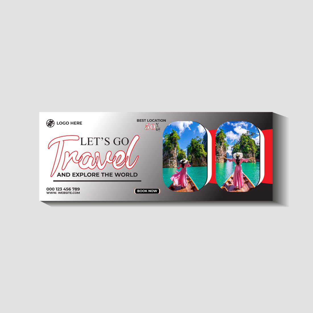 travel and tourism instagram post or social media post template preview image.