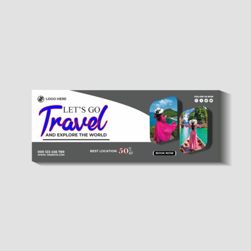 travel and tourism instagram post or social media post template cover image.