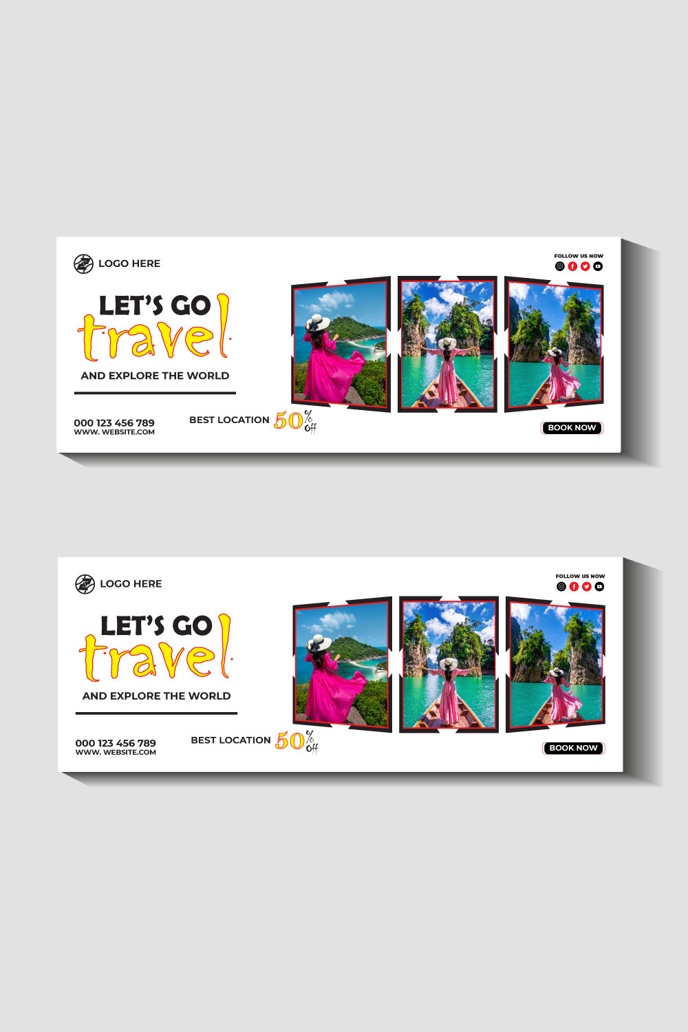 travel and tourism instagram post or social media post template pinterest preview image.