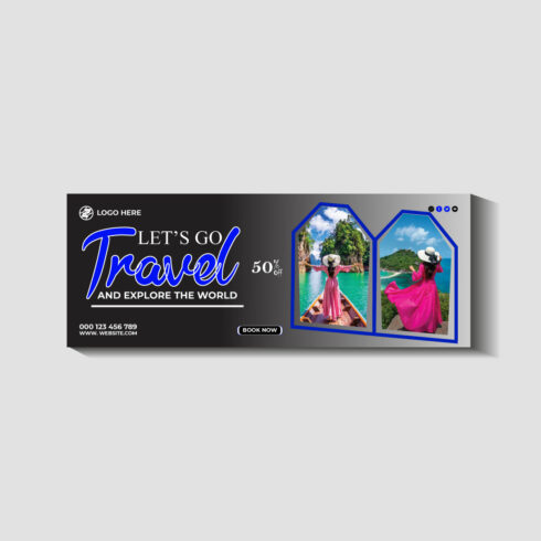 travel and tourism instagram post or social media post template cover image.