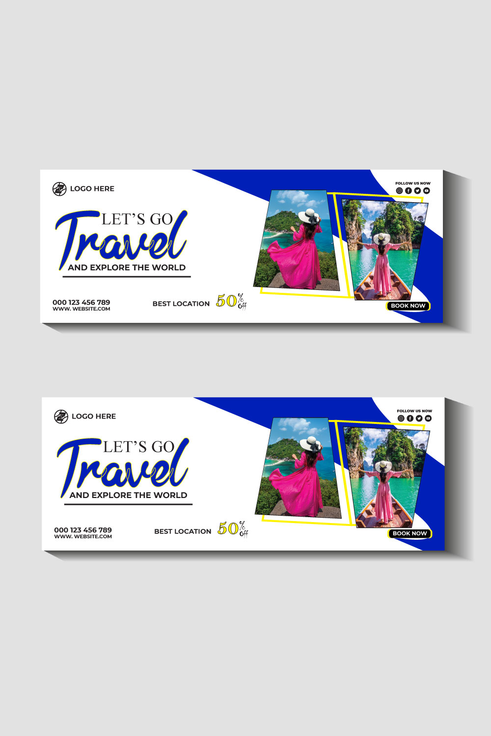 travel and tourism instagram post or social media post template pinterest preview image.