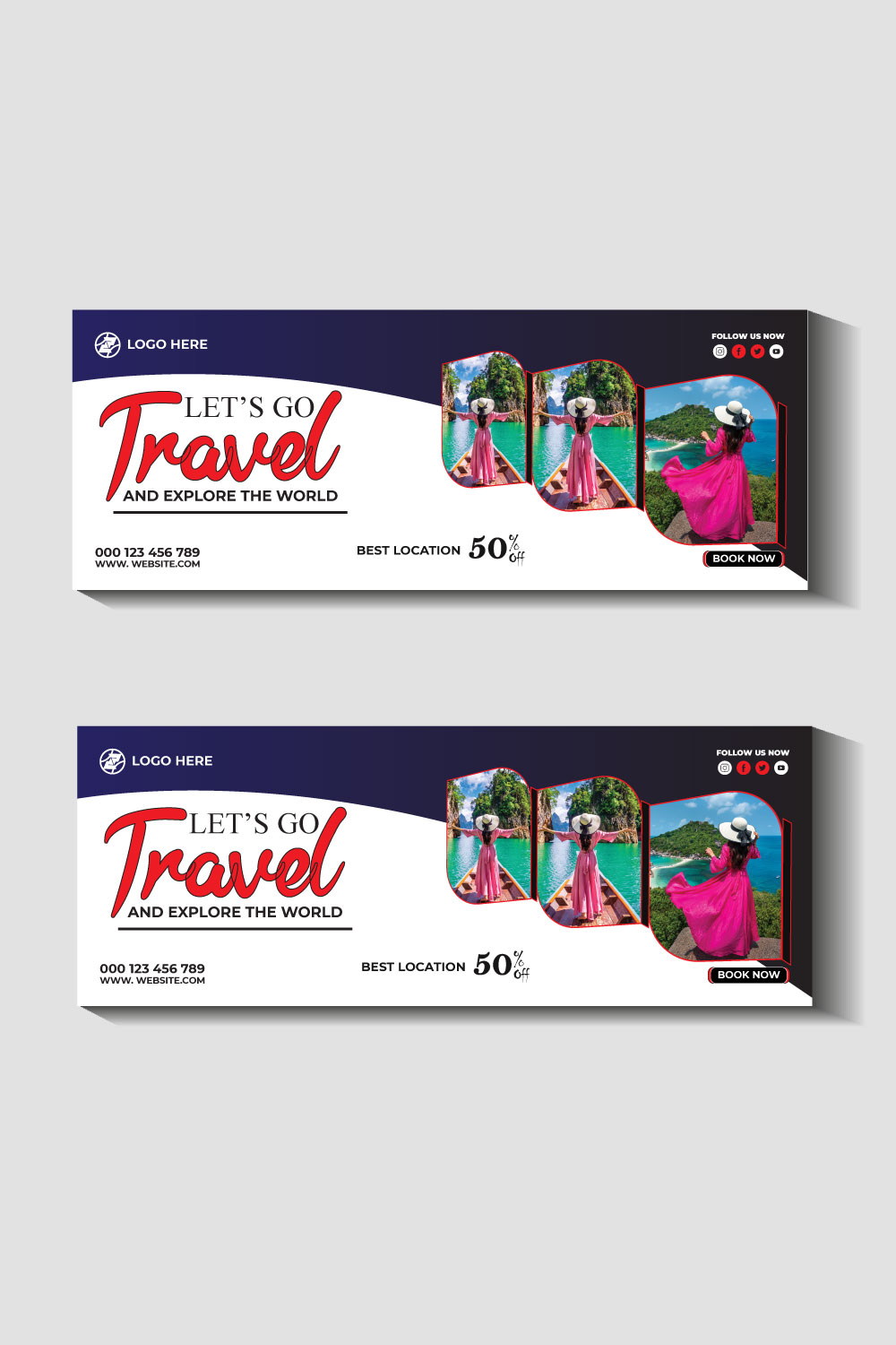 travel and tourism instagram post or social media post template pinterest preview image.