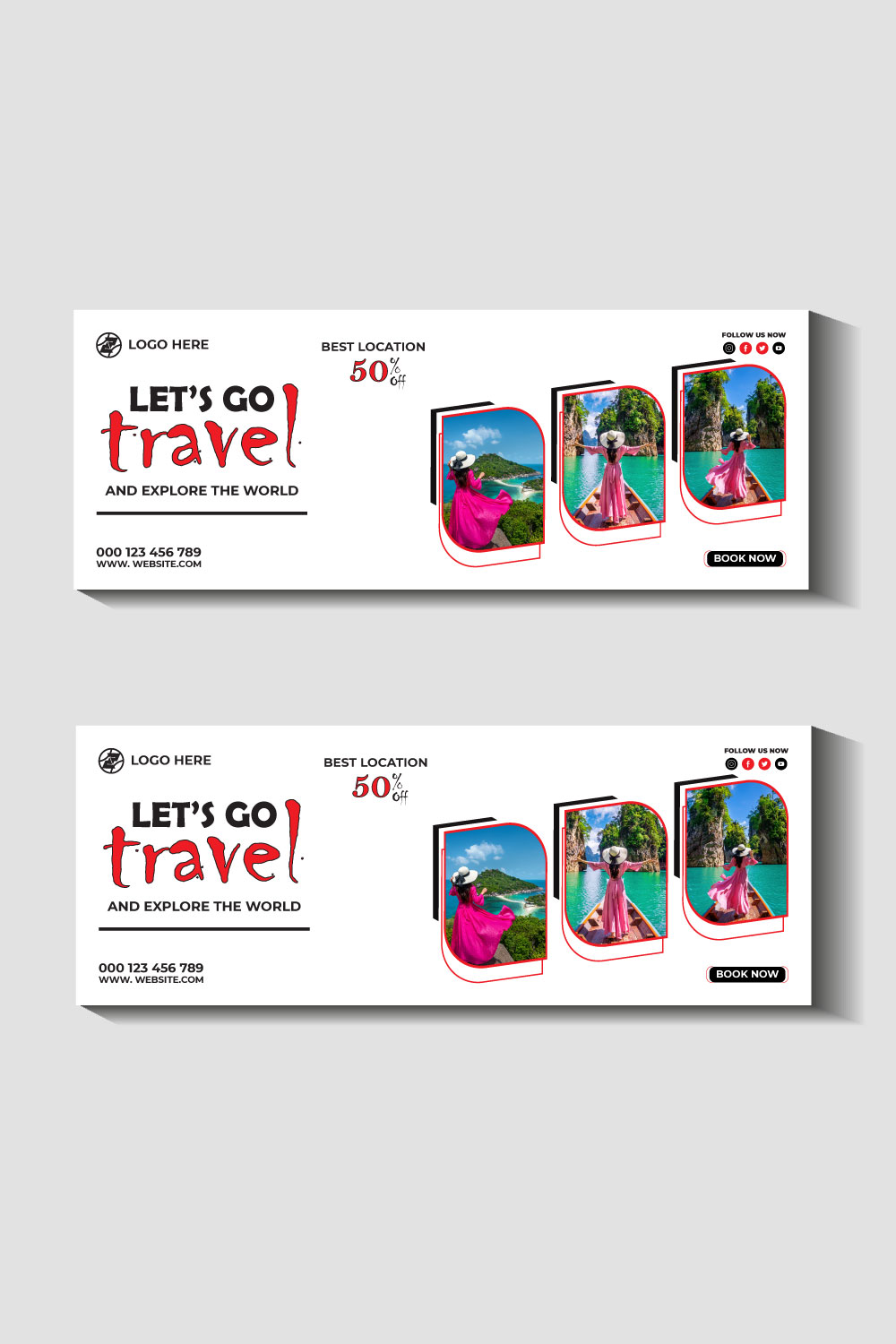 travel and tourism instagram post or social media post template pinterest preview image.