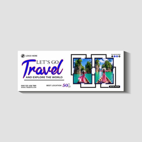 travel and tourism instagram post or social media post template cover image.