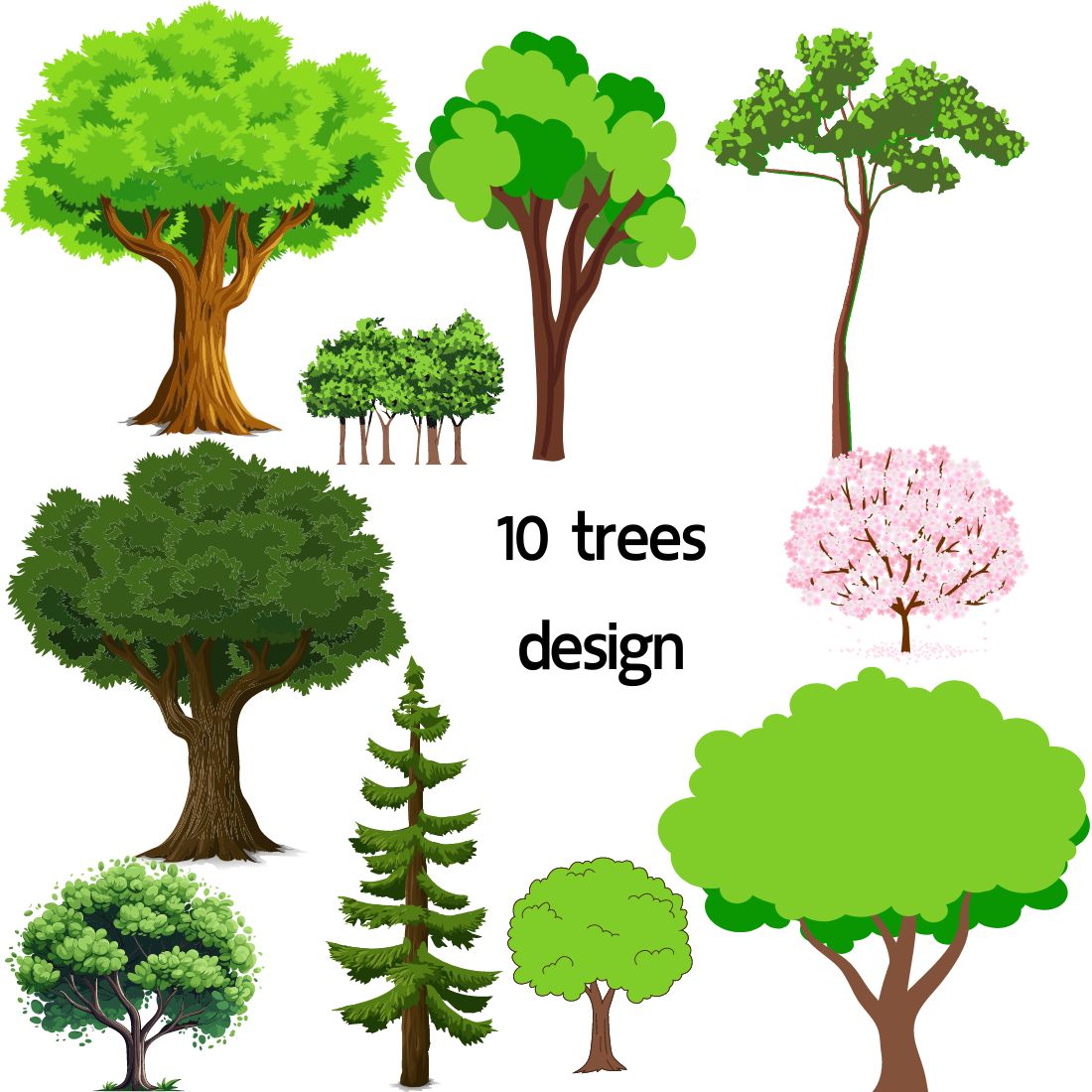 10+ trees design preview image.