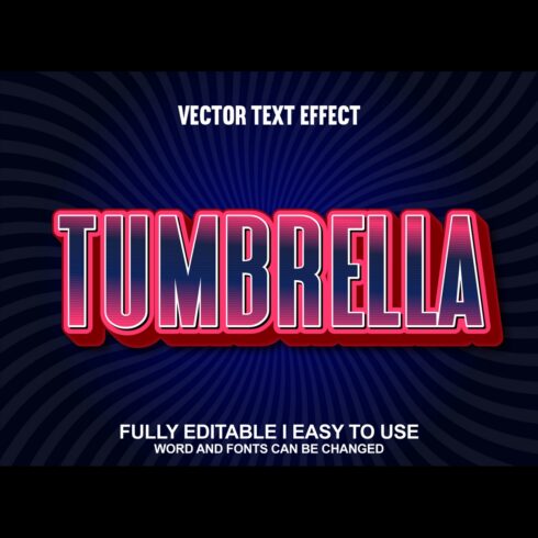 Fully Editable Vector 3D Text Effect cover image.