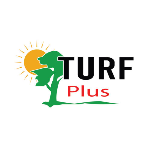 Turf Plus Logo or Icon Design Vector Image Template cover image.