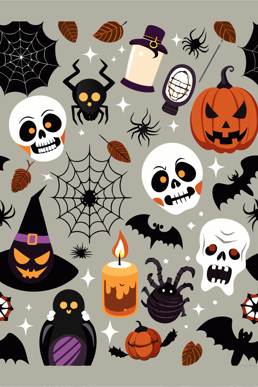 50+ Halloween Pattern SVG Design pinterest preview image.