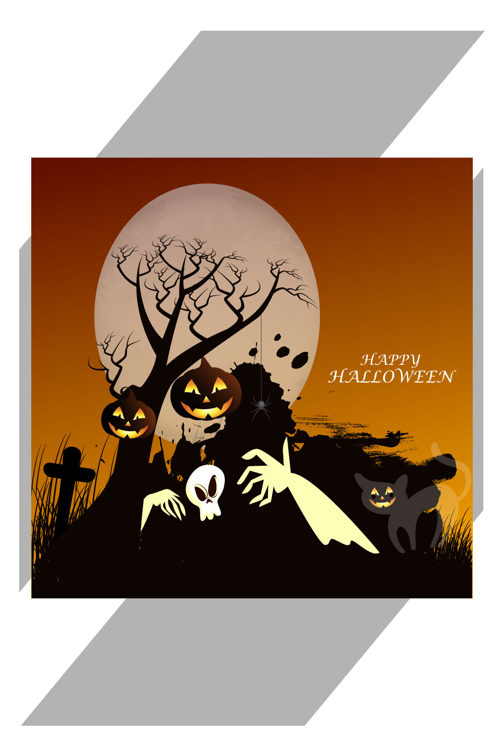 halloween pumpkins on dark background pinterest preview image.