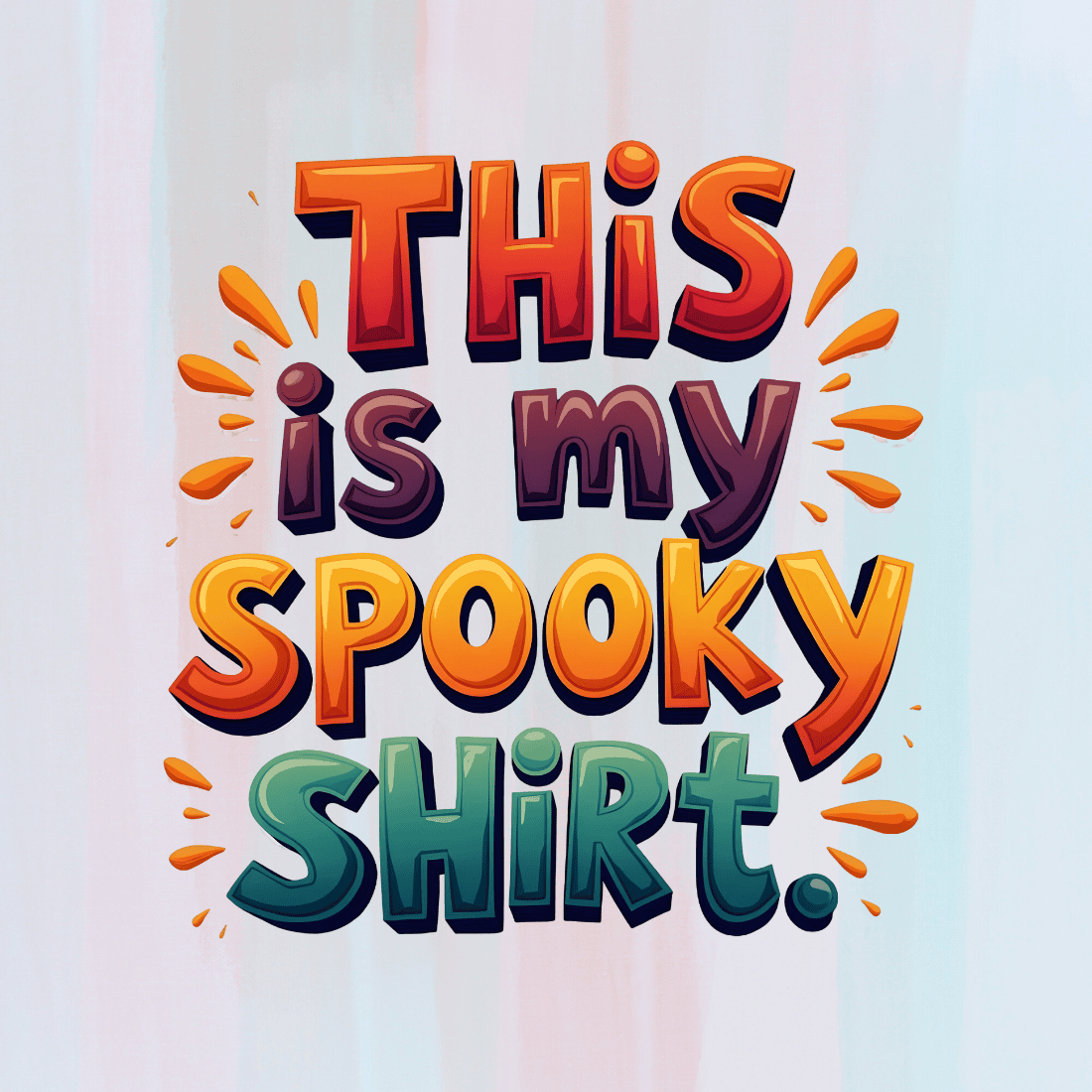 Spooky Typography T-shirt Design preview image.