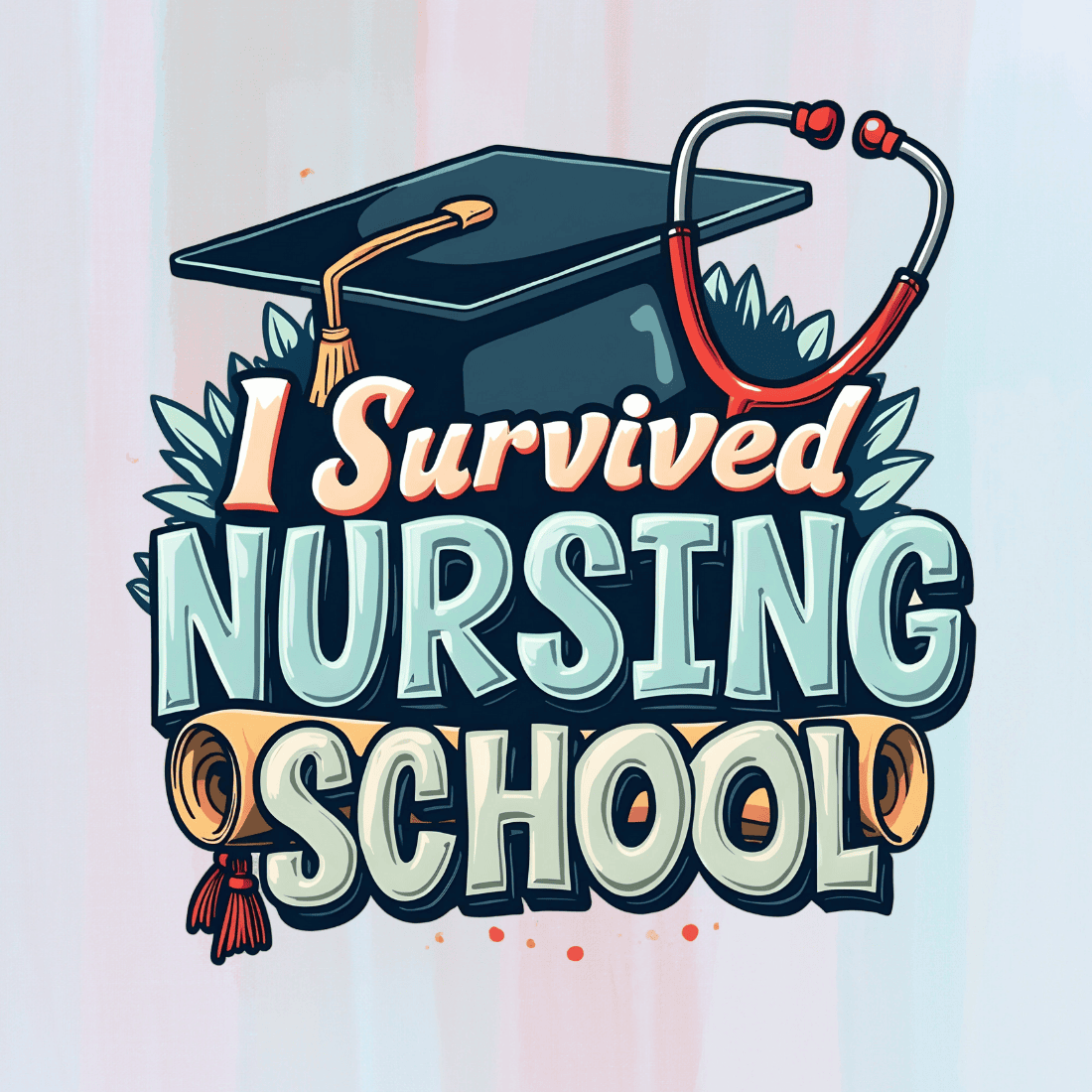 Nursing School T-shirt Design preview image.