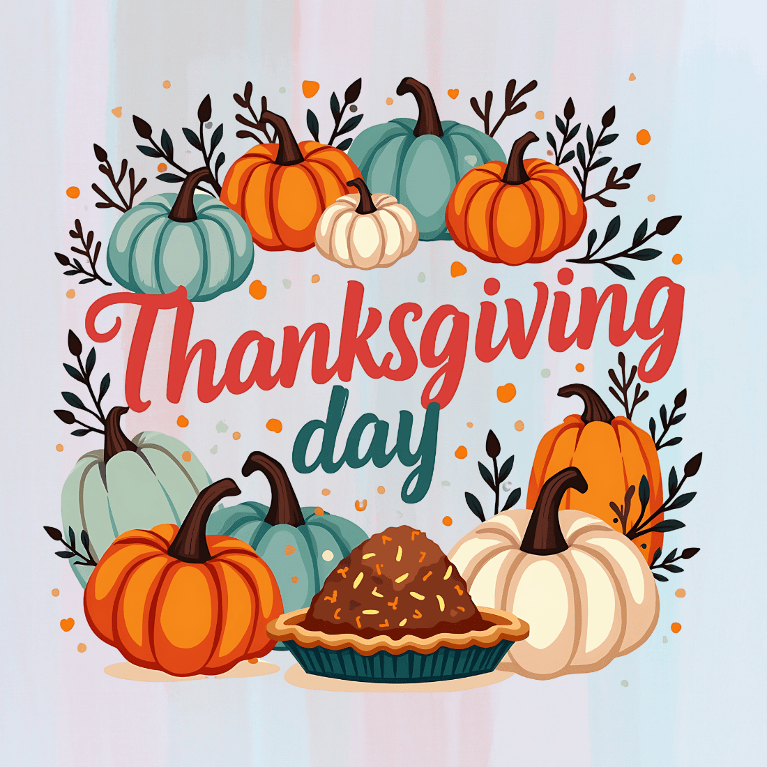 Happy Thanksgiving Day T-shirt Design preview image.