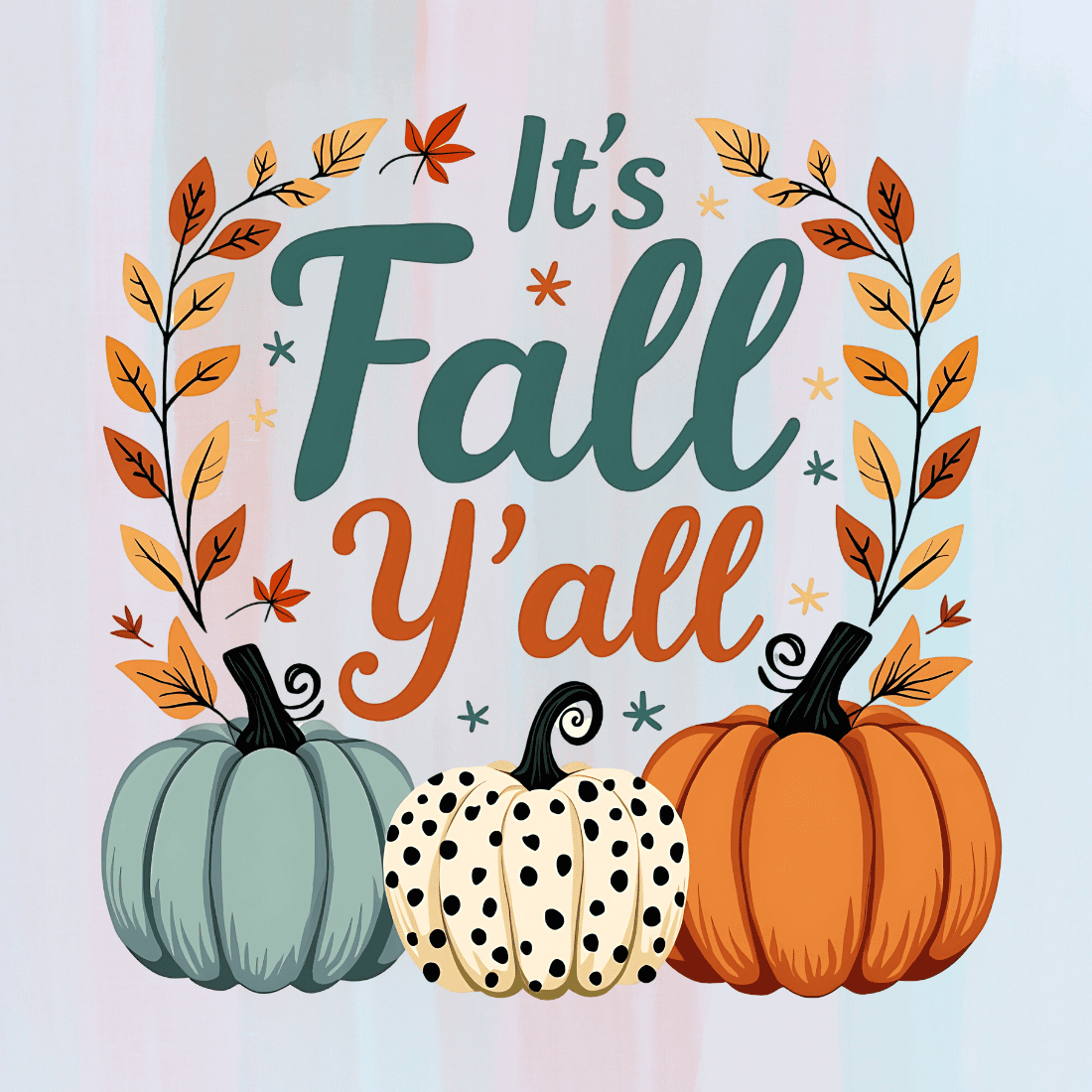 It's Fall Y'all Autumn T-shirt Design preview image.