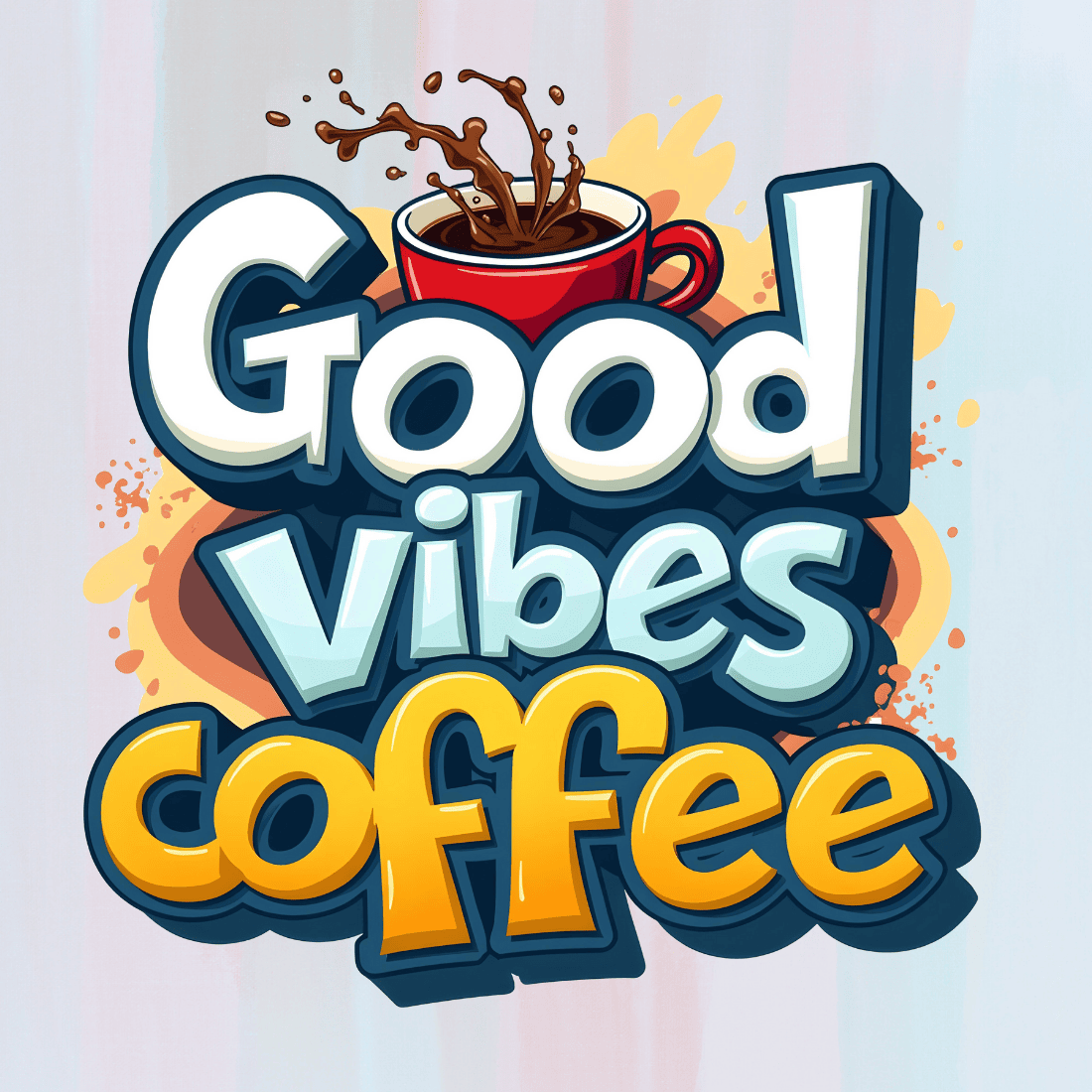 Good Vibes Coffee T-shirt Design preview image.