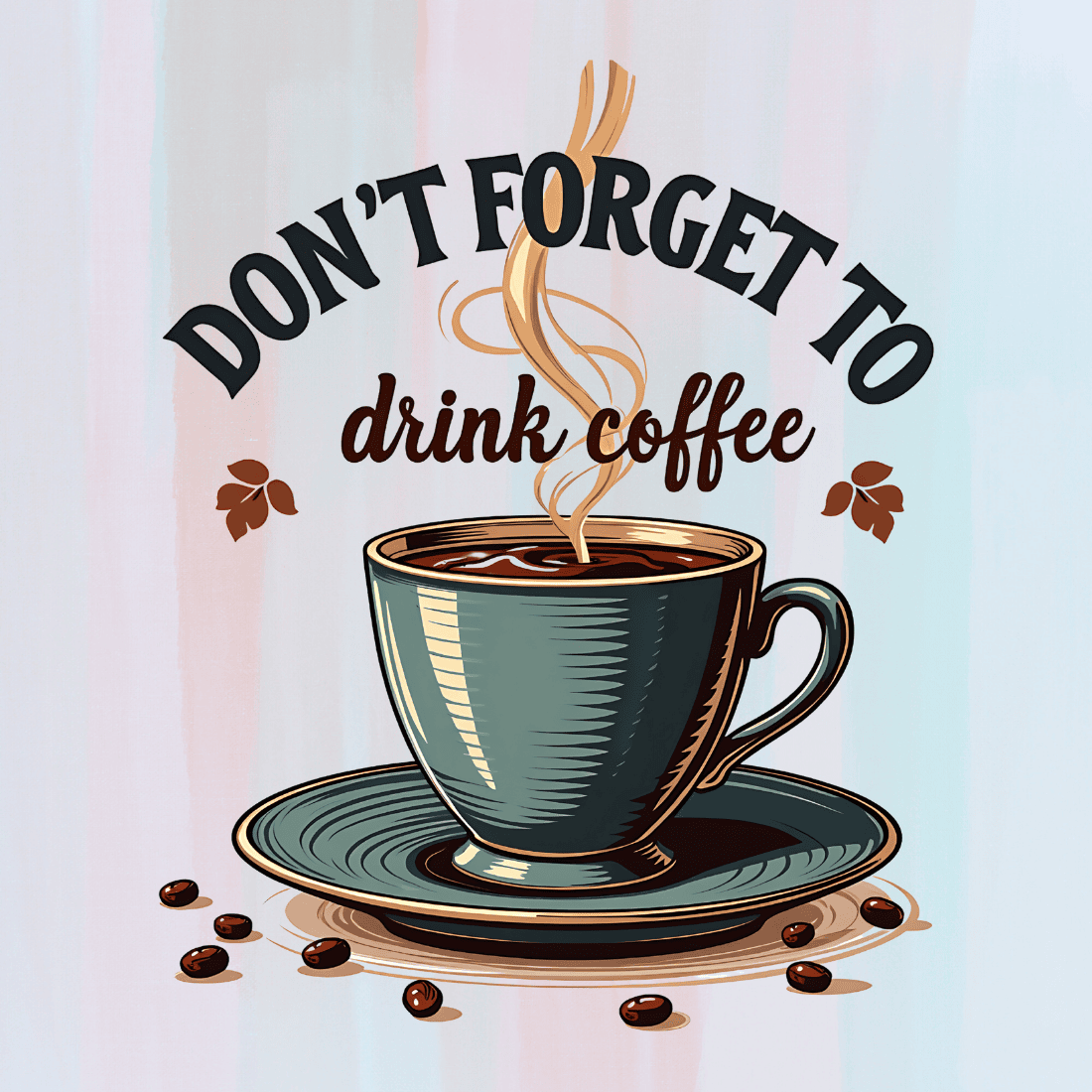 Vintage Coffee Cup T-shirt Design preview image.