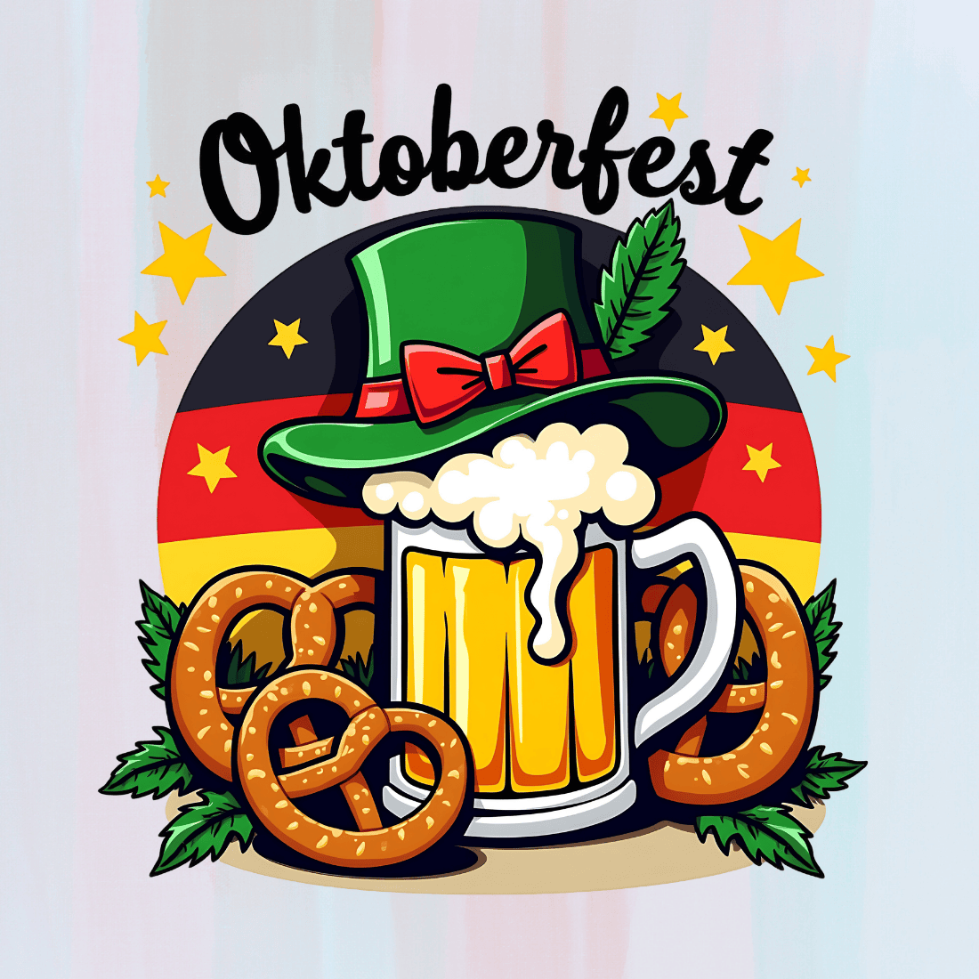 Colorful Oktoberfest T-shirt Design preview image.