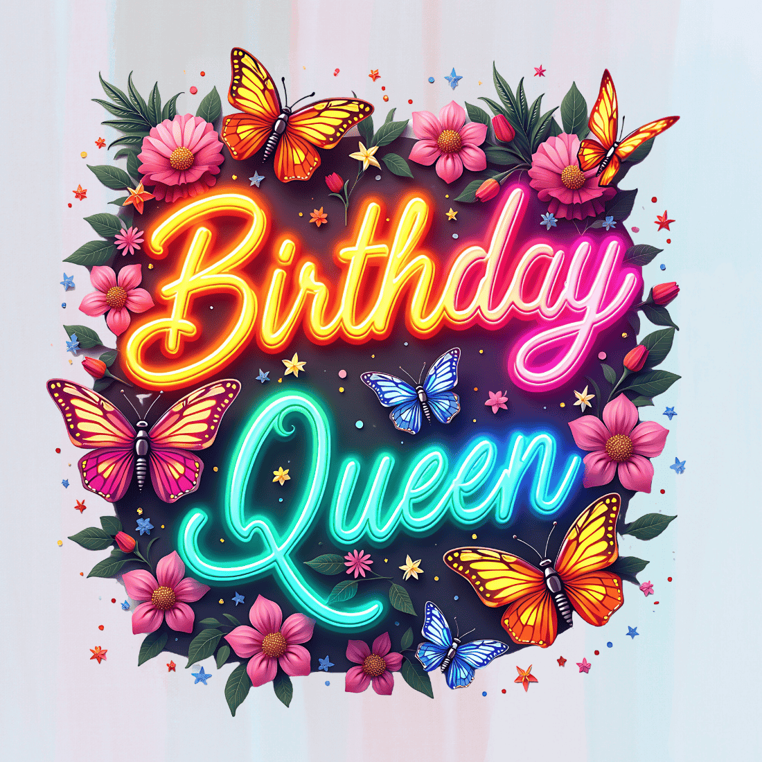 Happy Birthday Queen T-shirt Design preview image.