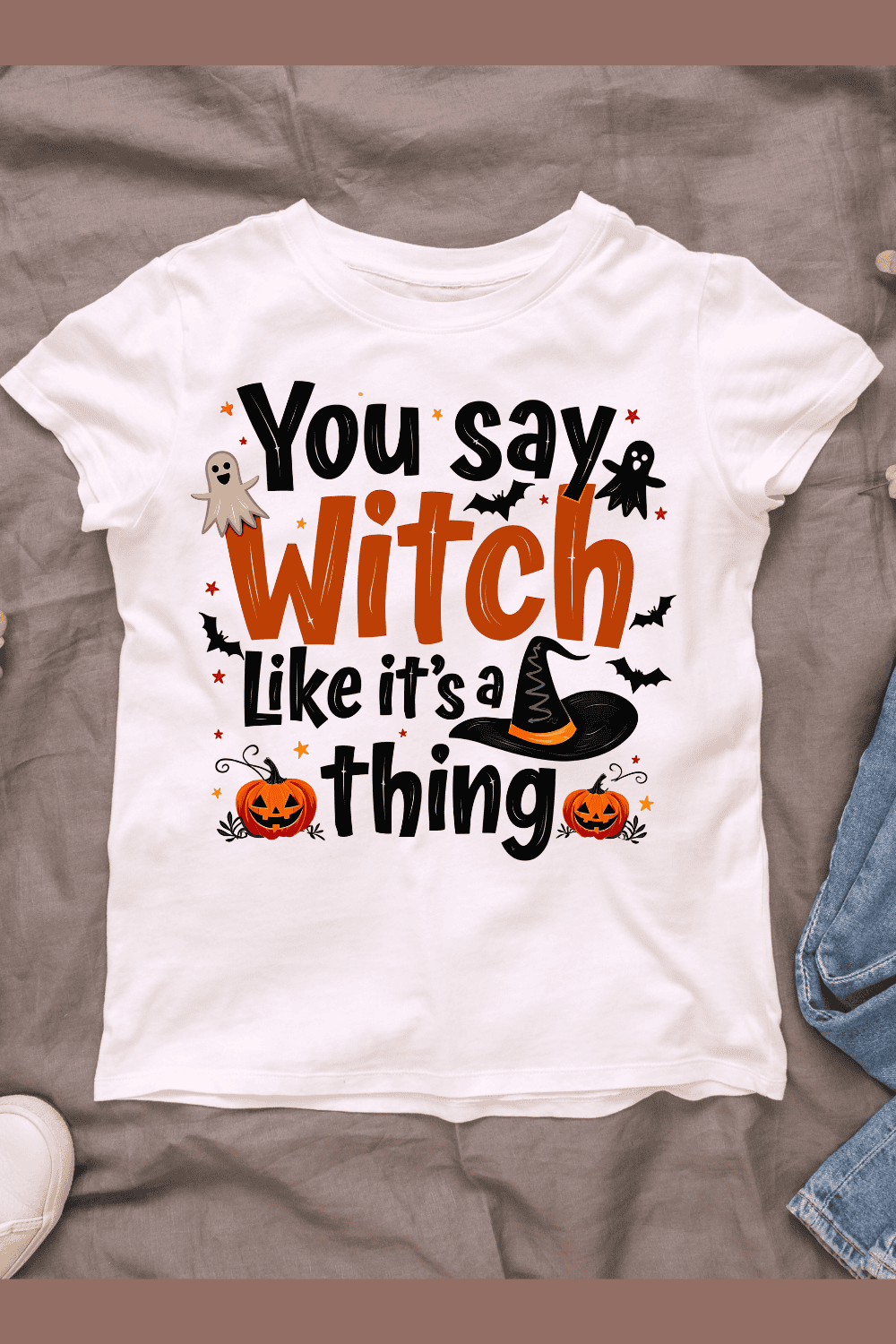 Witch Quote for Witch Lovers T-shirt Design pinterest preview image.