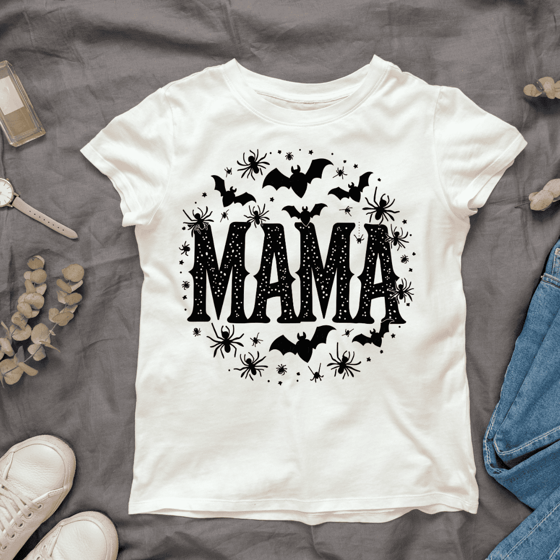 Spooky Mama T-shirt Design cover image.