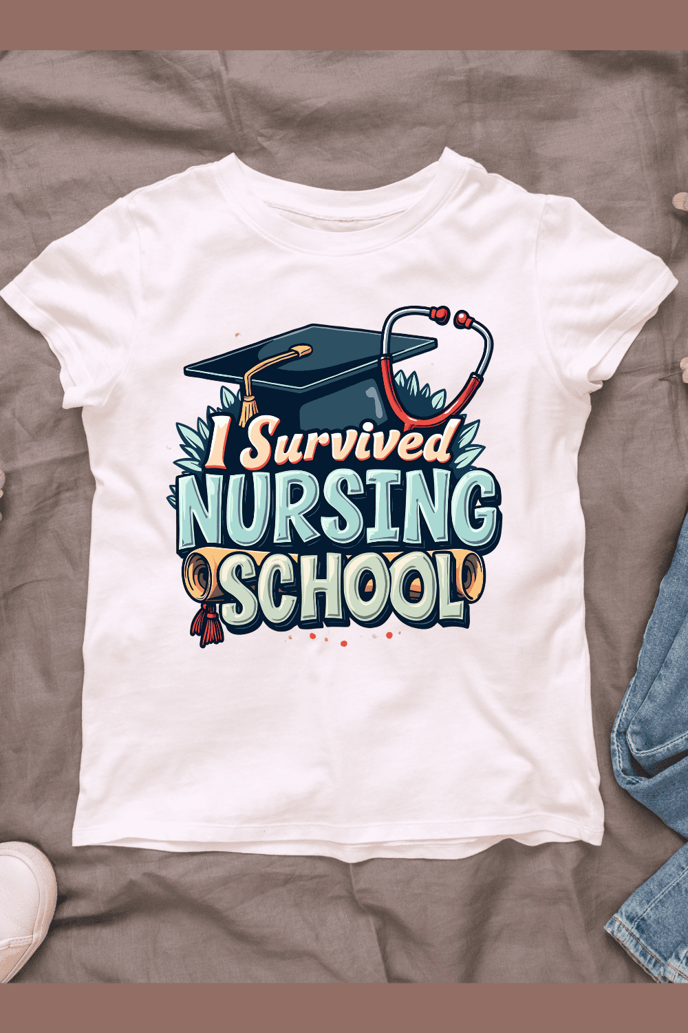 Nursing School T-shirt Design pinterest preview image.