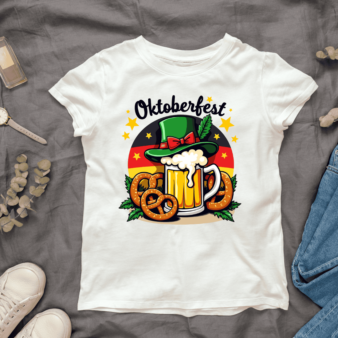 Colorful Oktoberfest T-shirt Design cover image.