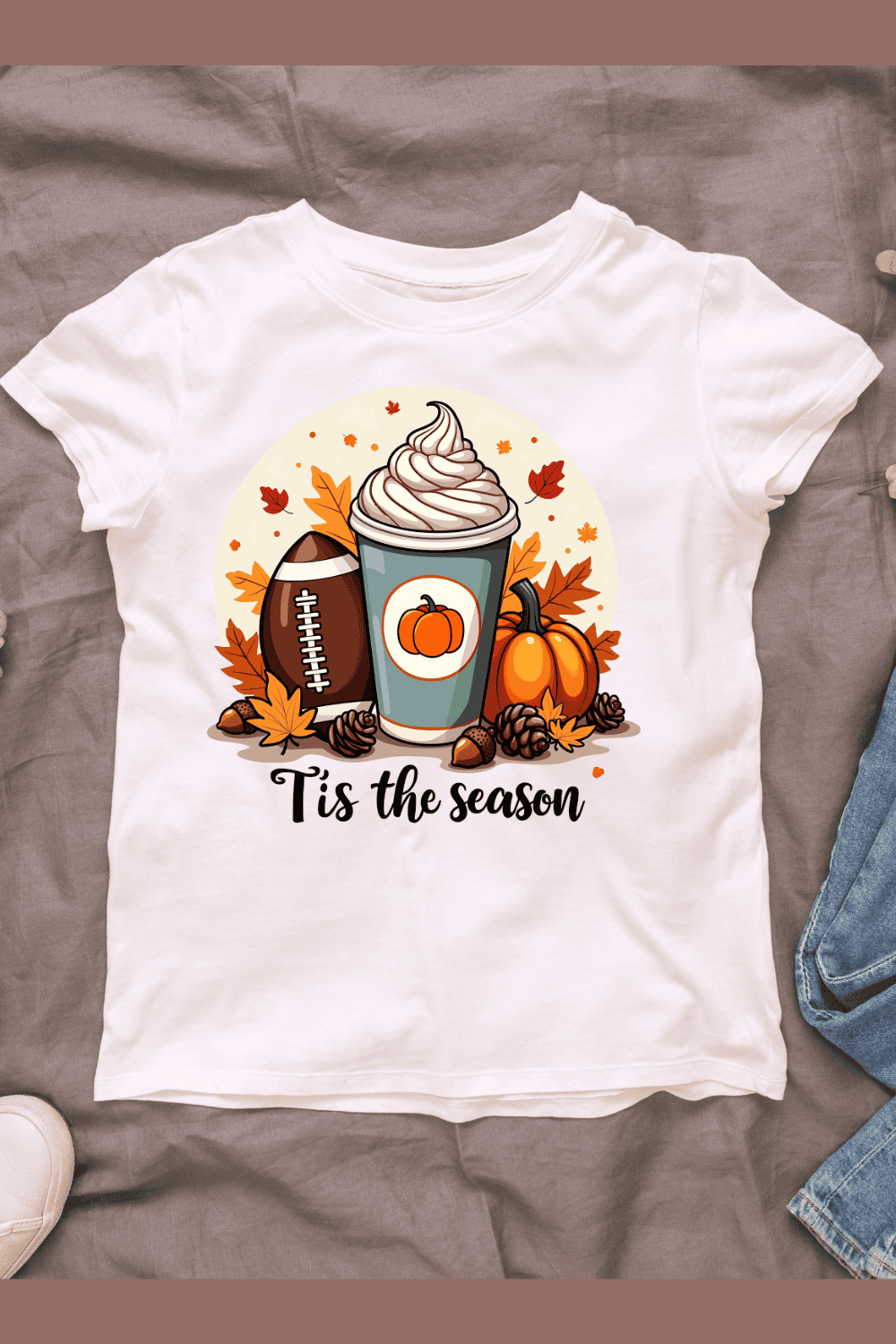 Pumpkin Spice Latte and Football pinterest preview image.