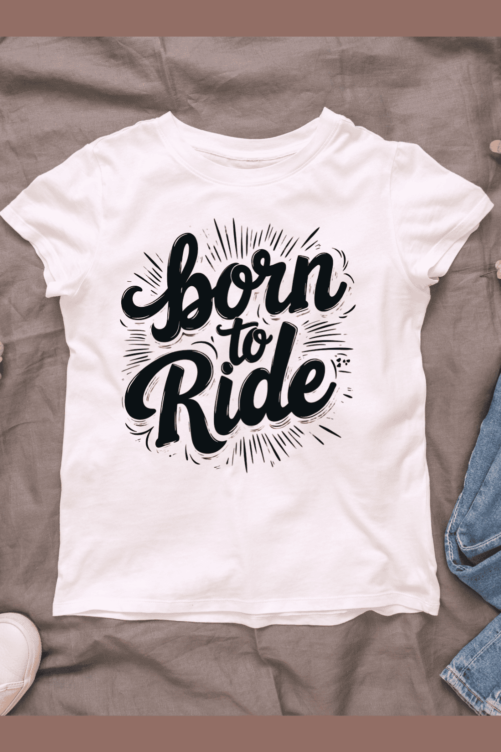 Born to Ride Typography T-shirt Design pinterest preview image.