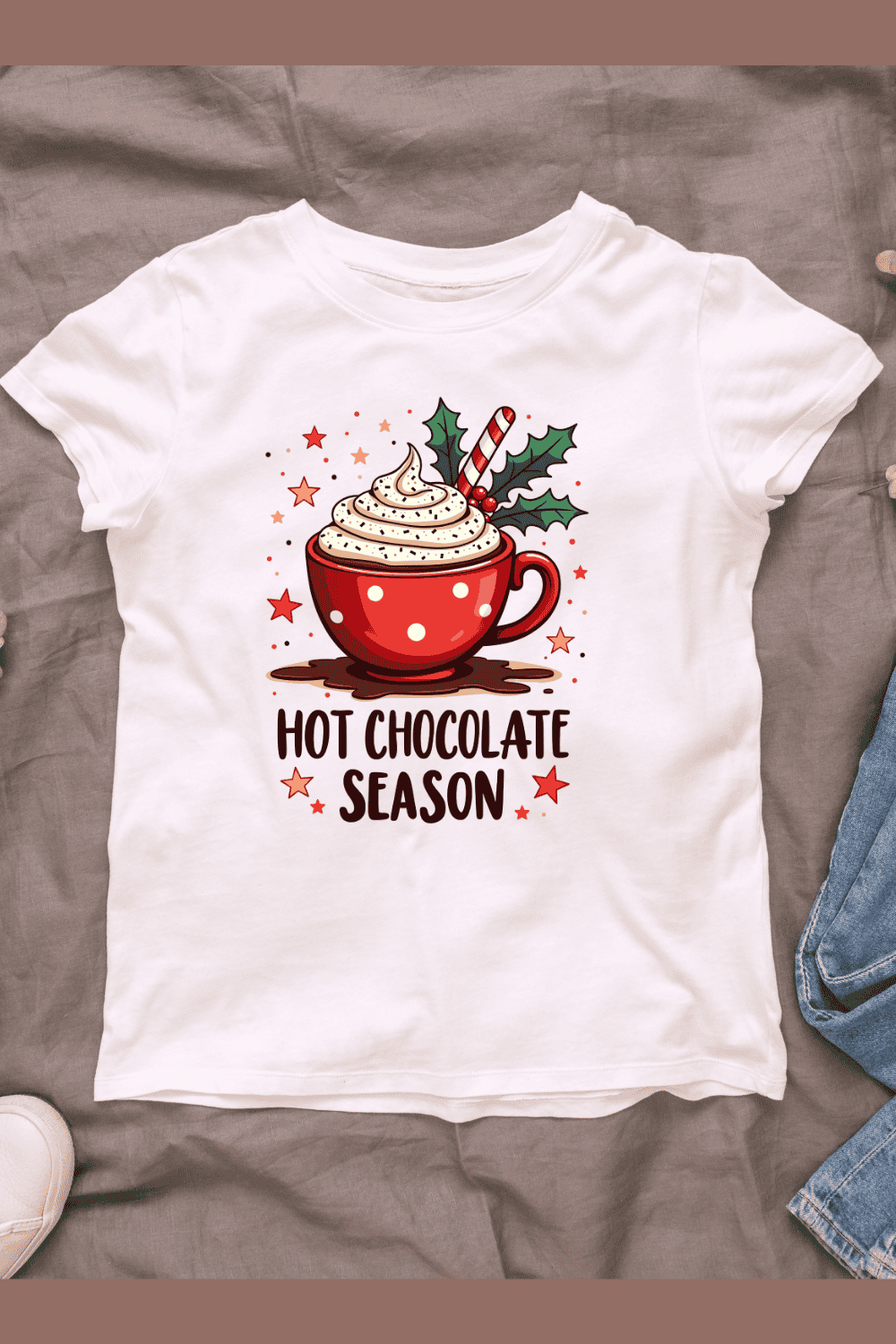 Festive Drink T-shirt Design pinterest preview image.