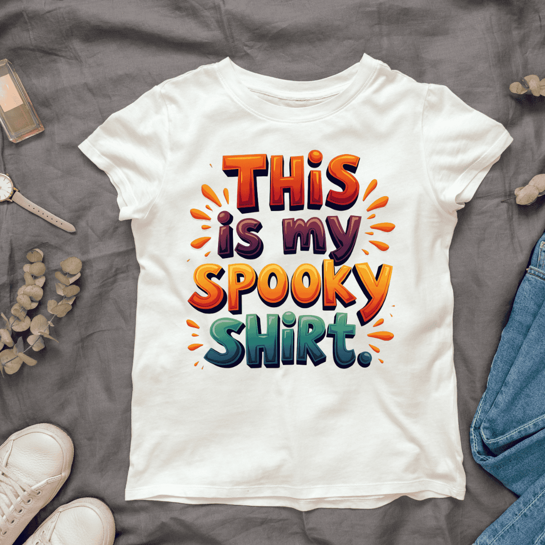 Spooky Typography T-shirt Design cover image.