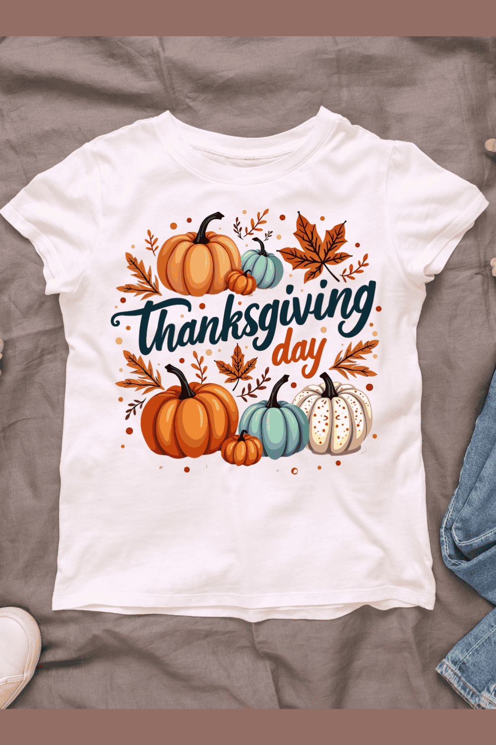 Thanksgiving T-shirt Design pinterest preview image.