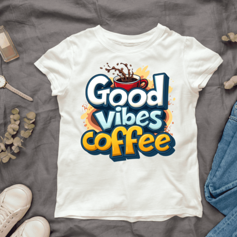 Good Vibes Coffee T-shirt Design cover image.