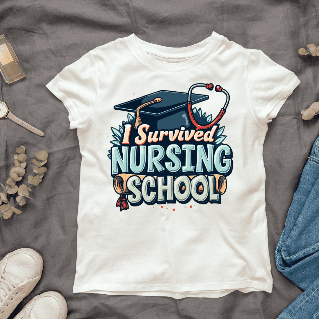 Nursing School T-shirt Design cover image.