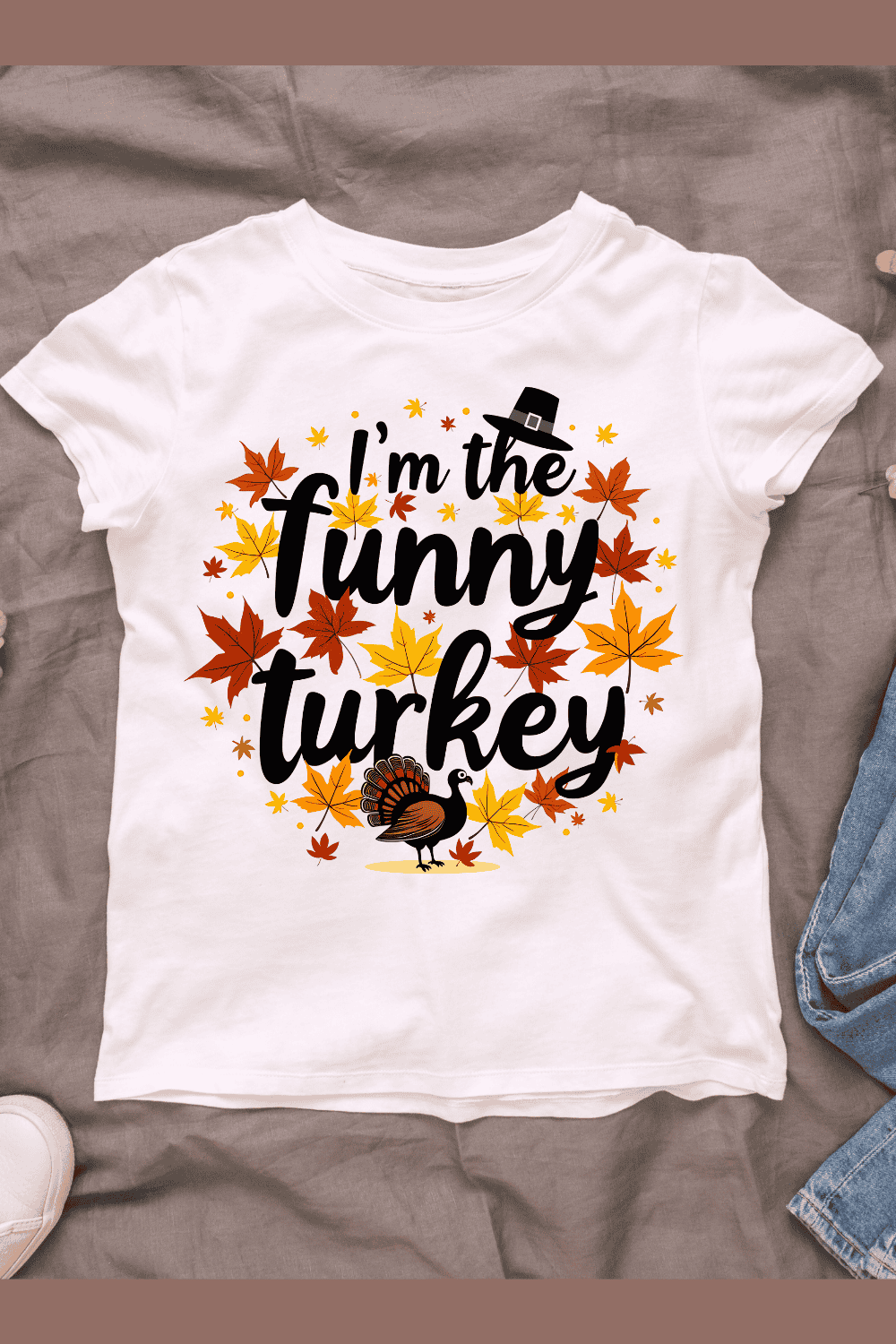 Funny Turkey Quote T-shirt Design pinterest preview image.