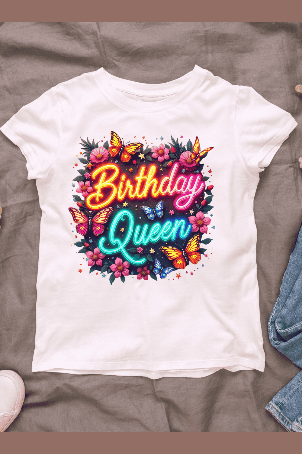 Happy Birthday Queen T-shirt Design pinterest preview image.