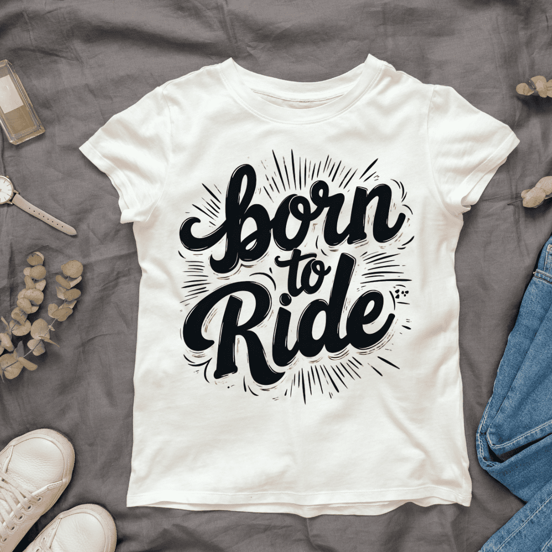 Born to Ride Typography T-shirt Design cover image.