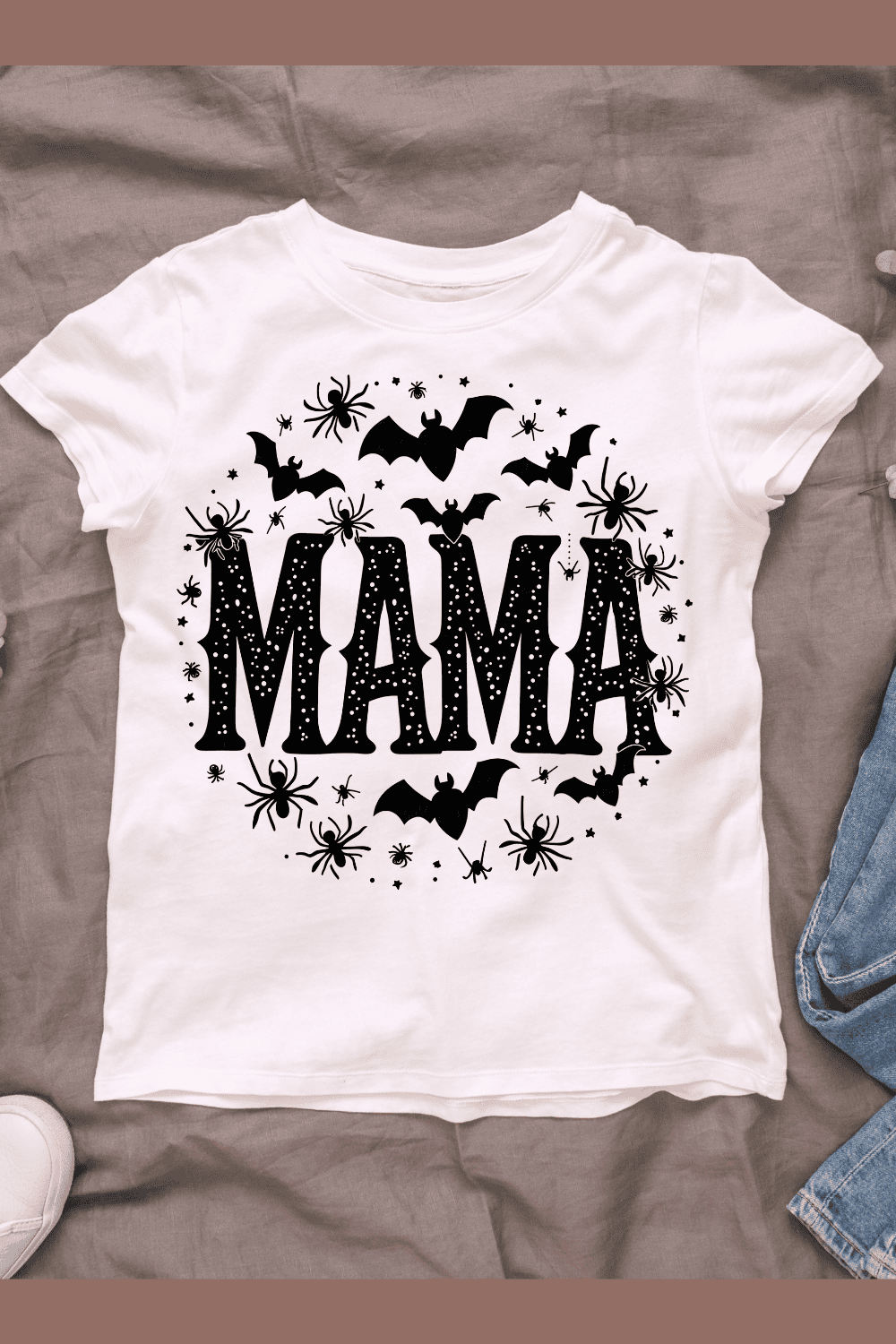 Spooky Mama T-shirt Design pinterest preview image.