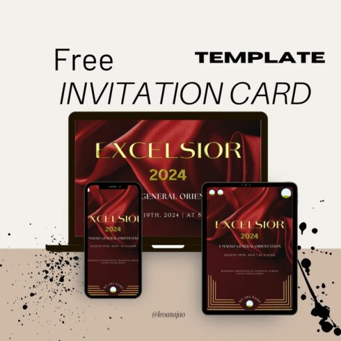 Invitation Card Luxurious FREE Canva Template cover image.