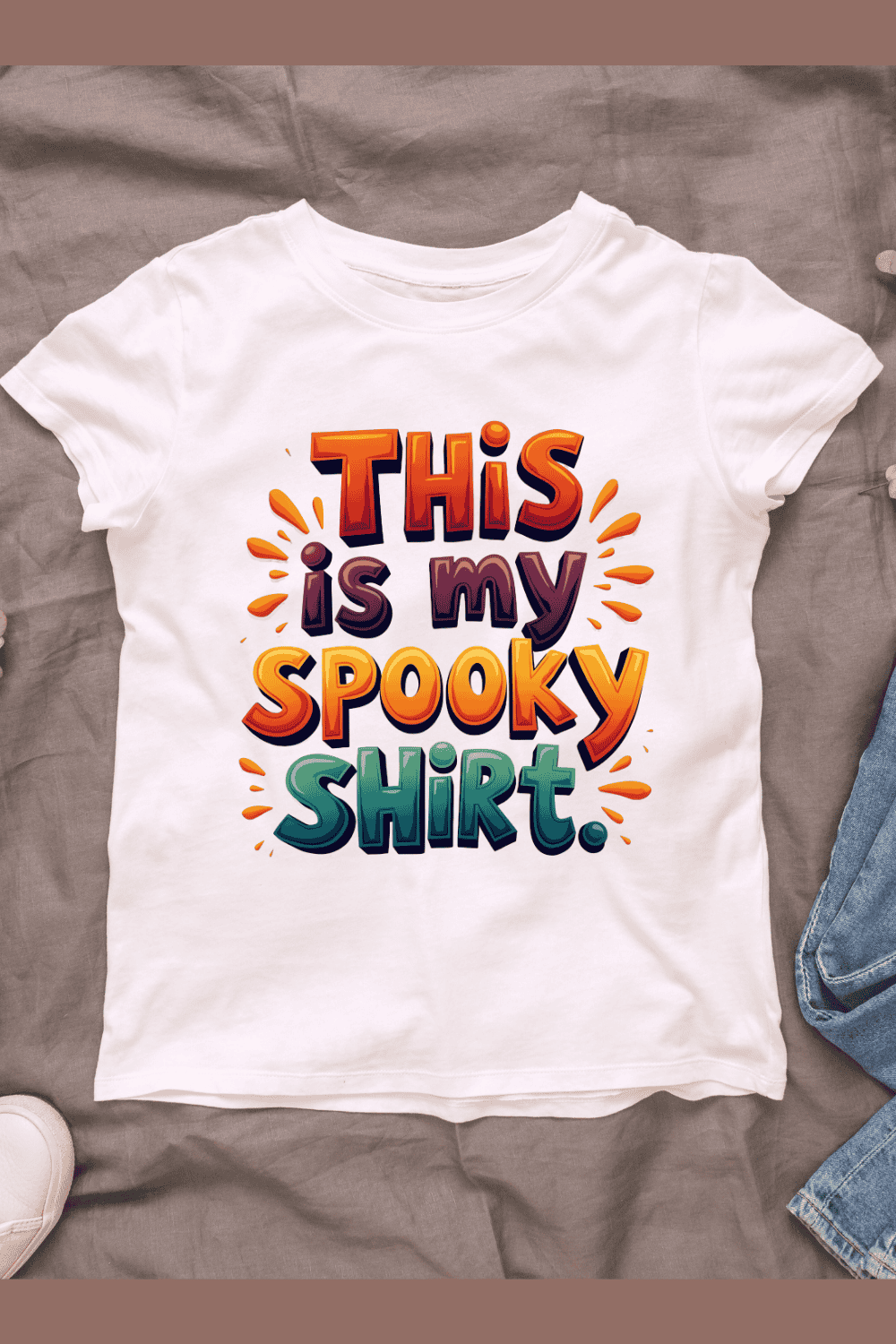 Spooky Typography T-shirt Design pinterest preview image.