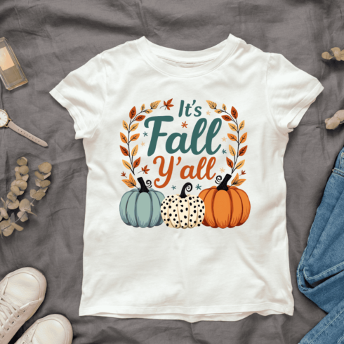 It's Fall Y'all Autumn T-shirt Design cover image.